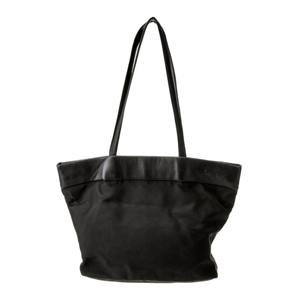 Tumi Authentic Leather Nylon Solid Black Tote Bag - image 3